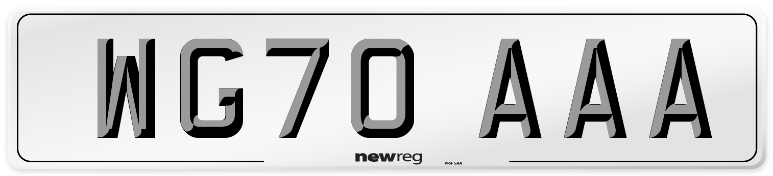 WG70 AAA Number Plate from New Reg
